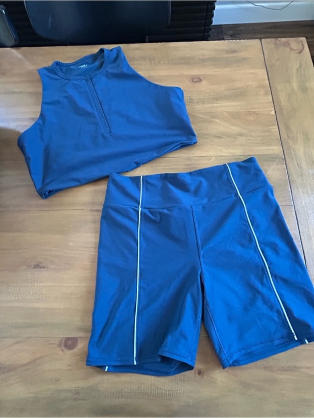 A&F YPB Matching Active Crop Top and Biker Shorts